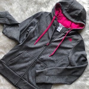 The North Face light weight jacket. Grey and pink